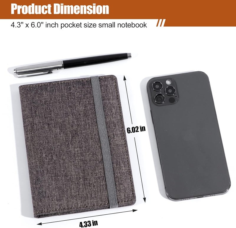 Plinyvel Notebook Cover for Field Notes 3.5"x5.5" - Waterproof Organizer with Pen Loop Holder and Card Slots, Travel Journal Accessories, Fits 3.5x5.5 Inch Pocket Notebooks (Brown) - Image 3